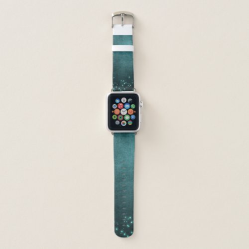 Mystic Twilight Stars  Deep Teal Green Neon Glow Apple Watch Band