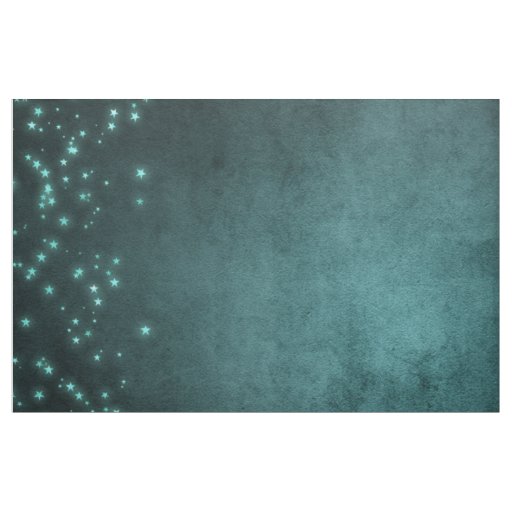 Mystic Twilight Stars | Deep Teal Green Neon Glow Fabric