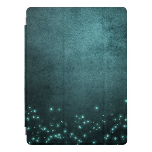 Mystic Twilight Stars  Deep Teal Green Neon Glow iPad Pro Cover