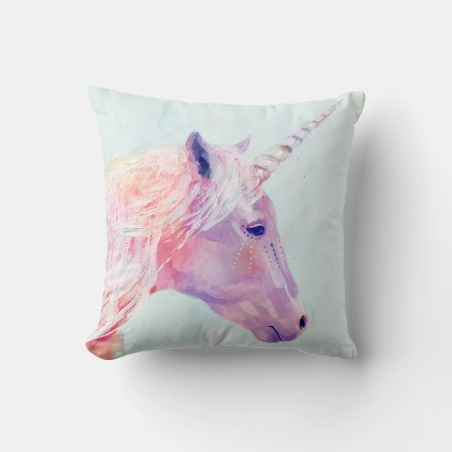 Mystic Unicorn Throw Pillow (Front)
