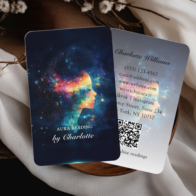 Mystic Universe Woman QR-Code Business Card (Mystic Universe Woman QR-Code Business Card)