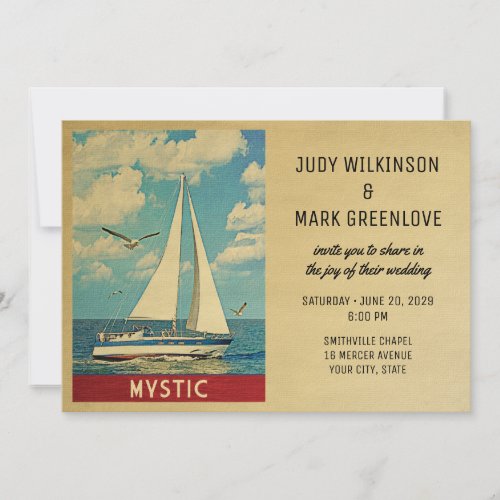 Mystic Wedding Invitation Sailboat