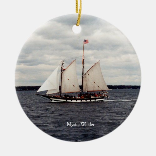 Mystic Whaler ceramic ornament