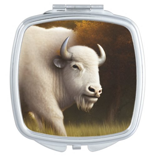 Mystic White Buffalo   Compact Mirror