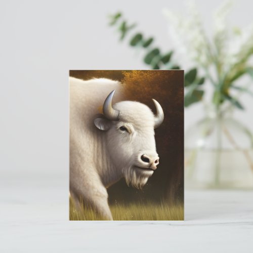 Mystic White Buffalo  Digital Art Postcard