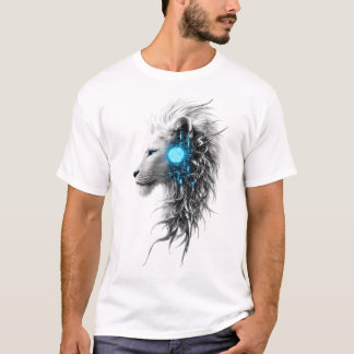 Mystic White Lion Fantasy T-Shirt | Blue Spirit Li