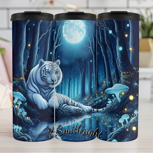 Mystic White Tiger Forest Thermal Tumbler (Creator Uploaded)