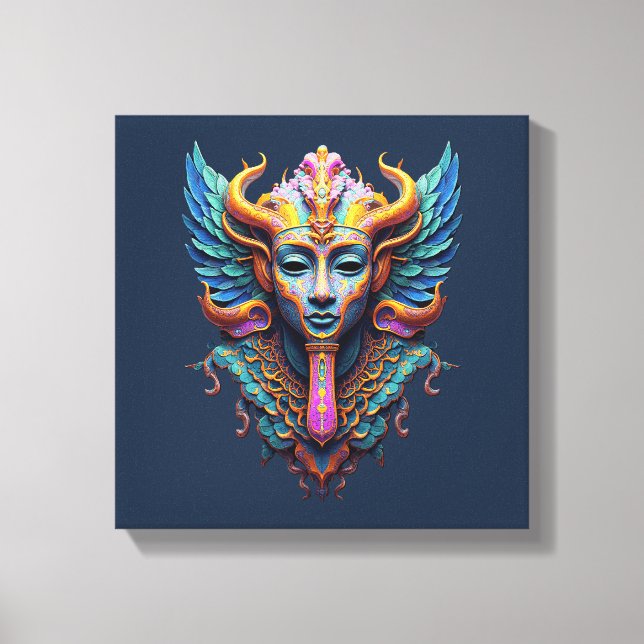 Mystic Winged Deity Canvas Print (Front)