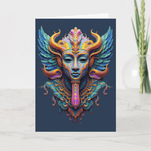 Mystic Winged Deity Letterpress Thank You Card