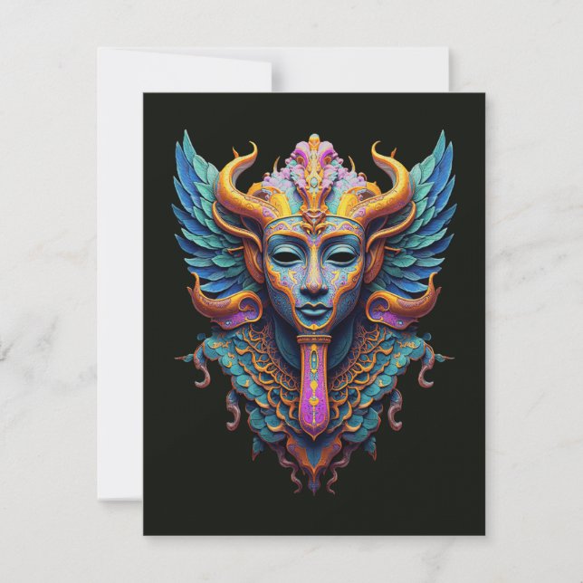 Mystic Winged Deity Thank You Card (Front)