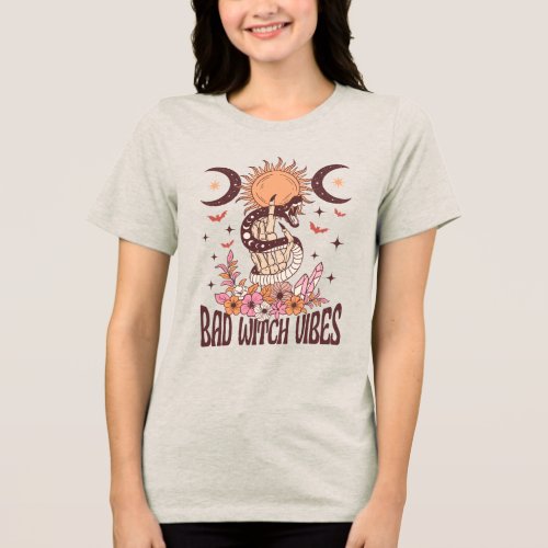 Mystic Witch Vibes Witch Snake Tri_Blend Shirt