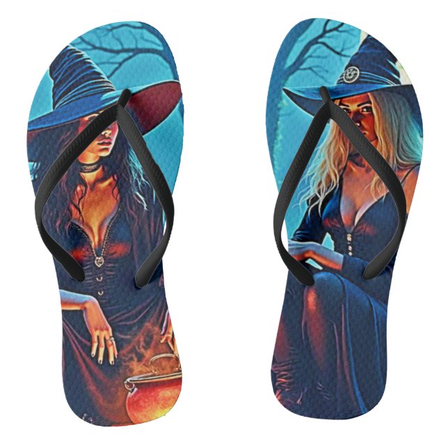 Mystic Witches Cauldron Spellbound Flip Flops (Footbed)
