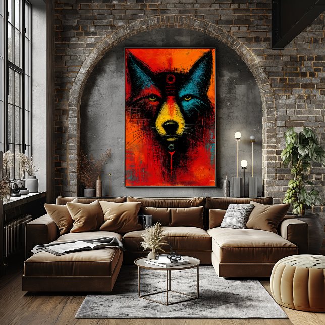 Mystic Wolf Face in Color Fields Expressionist  Poster (Creator Uploaded)