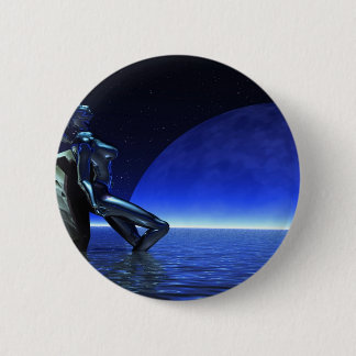 Mystic woman before blue moon pinback button