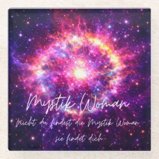 Mystic Woman Glass Coasters - Galactically Beautif