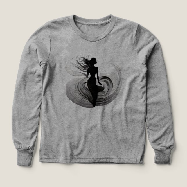Mystic Woman in Motion – Elegant Silhouette Tri-Blend Shirts (Design Front)