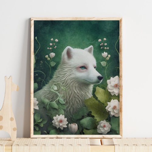 Mystic Woodland Arctic Fox  Fox Wall Print