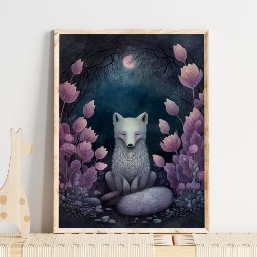 Mystic Woodland Arctic Fox  Fox Wall Print