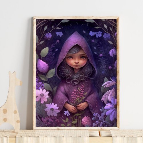 Mystic Woodland Purple Fairy  Fairy Wall Print