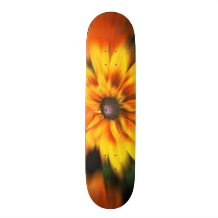 Mystic Yellow Flower Blur Skate Board