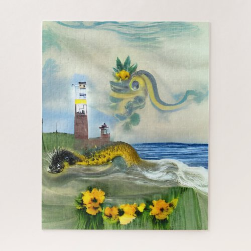 Mystical Abstract Dragon on the Ocean  Jigsaw Puzzle