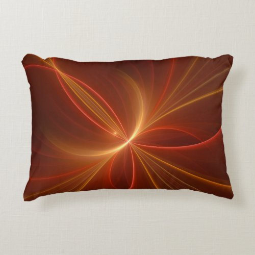 Mystical Abstract Fractal Art Modern Warm Colors Accent Pillow
