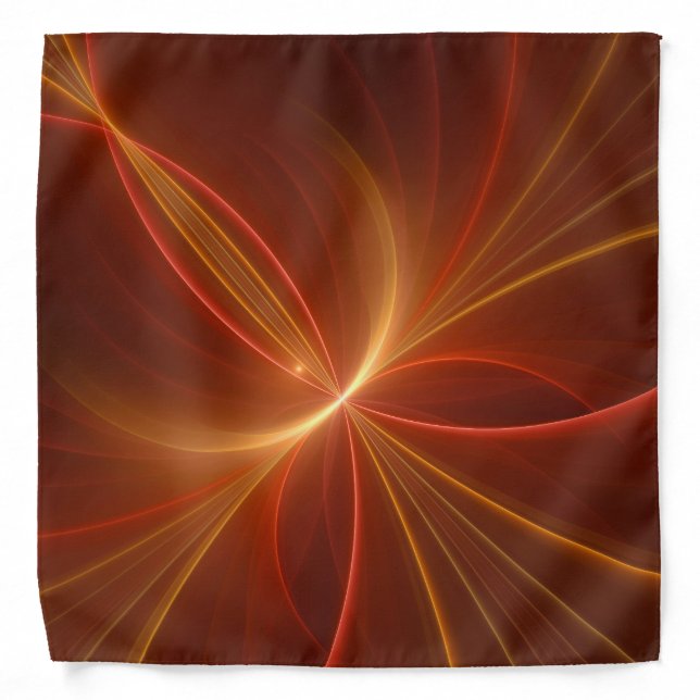 Mystical Abstract Fractal Art Modern Warm Colors Bandana (Front)