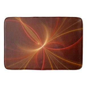 Mystical Abstract Fractal Art Modern Warm Colors Bath Mat
