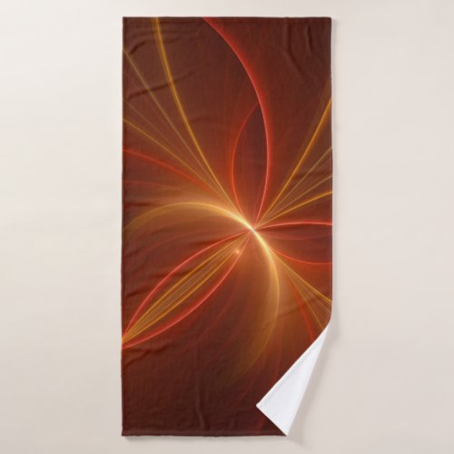 Mystical Abstract Fractal Art Modern Warm Colors Bath Towel