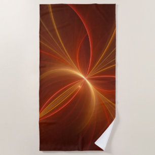 Mystical Abstract Fractal Art Modern Warm Colors Beach Towel
