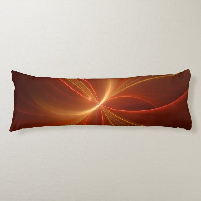 Mystical Abstract Fractal Art Modern Warm Colors Body Pillow (Front)