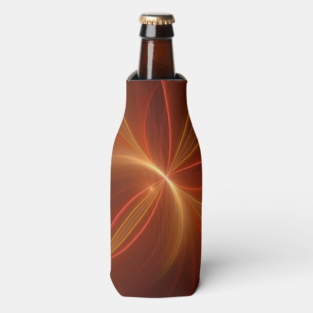 Mystical Abstract Fractal Art Modern Warm Colors Bottle Cooler (Bottle Front)