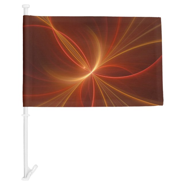 Mystical Abstract Fractal Art Modern Warm Colors Car Flag (Front)