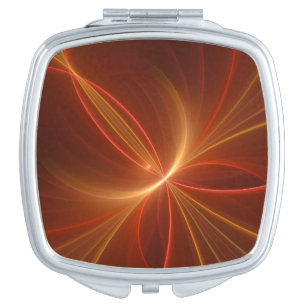 Mystical Abstract Fractal Art Modern Warm Colors Compact Mirror