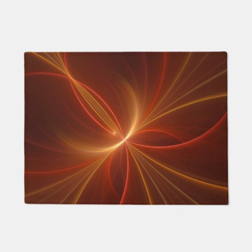 Mystical Abstract Fractal Art Modern Warm Colors Doormat