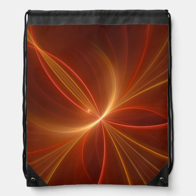 Mystical Abstract Fractal Art Modern Warm Colors Drawstring Bag (Front)