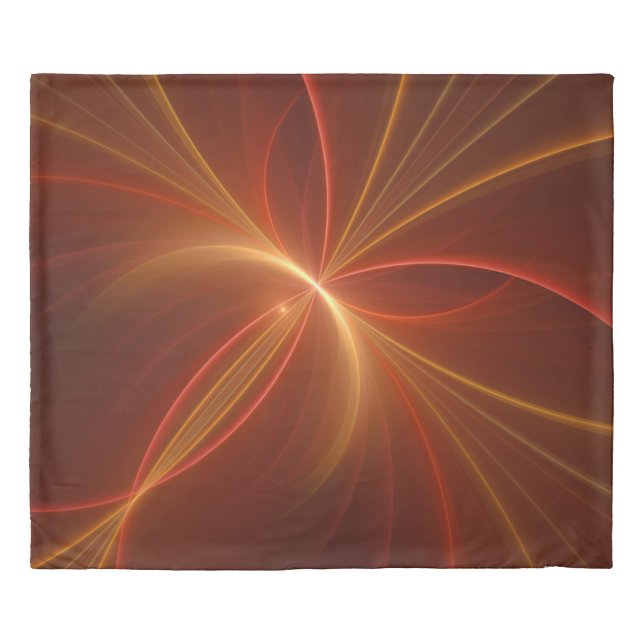 Mystical Abstract Fractal Art Modern Warm Colors Duvet Cover (Front)