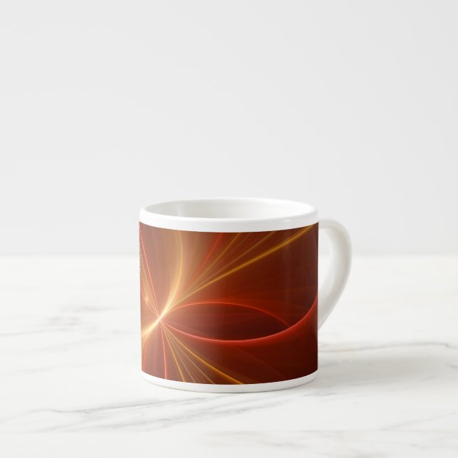 Mystical Abstract Fractal Art Modern Warm Colors Espresso Cup (Front Right)