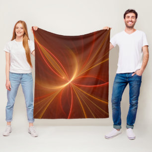Mystical Abstract Fractal Art Modern Warm Colors Fleece Blanket