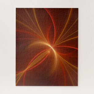 Mystical Abstract Fractal Art Modern Warm Colors Jigsaw Puzzle