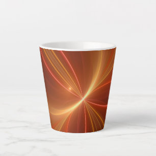 Mystical Abstract Fractal Art Modern Warm Colors Latte Mug