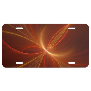 Mystical Abstract Fractal Art Modern Warm Colors License Plate