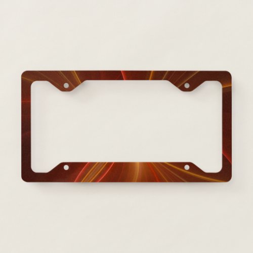 Mystical Abstract Fractal Art Modern Warm Colors License Plate Frame