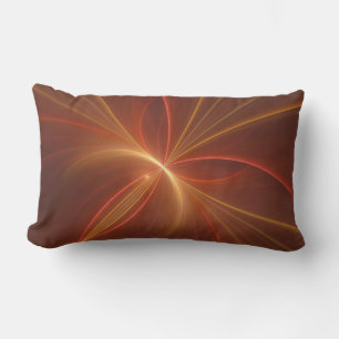 Mystical Abstract Fractal Art Modern Warm Colors Lumbar Pillow