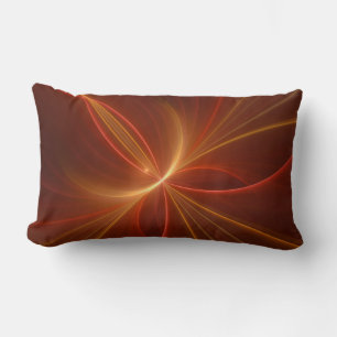 Mystical Abstract Fractal Art Modern Warm Colors Lumbar Pillow