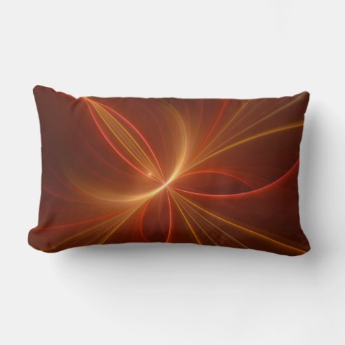 Mystical Abstract Fractal Art Modern Warm Colors Lumbar Pillow
