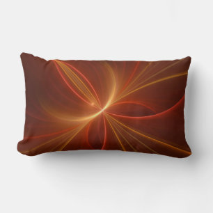 Mystical Abstract Fractal Art Modern Warm Colors Lumbar Pillow