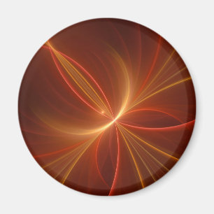 Mystical Abstract Fractal Art Modern Warm Colors Magnet