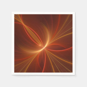 Mystical Abstract Fractal Art Modern Warm Colors Napkins
