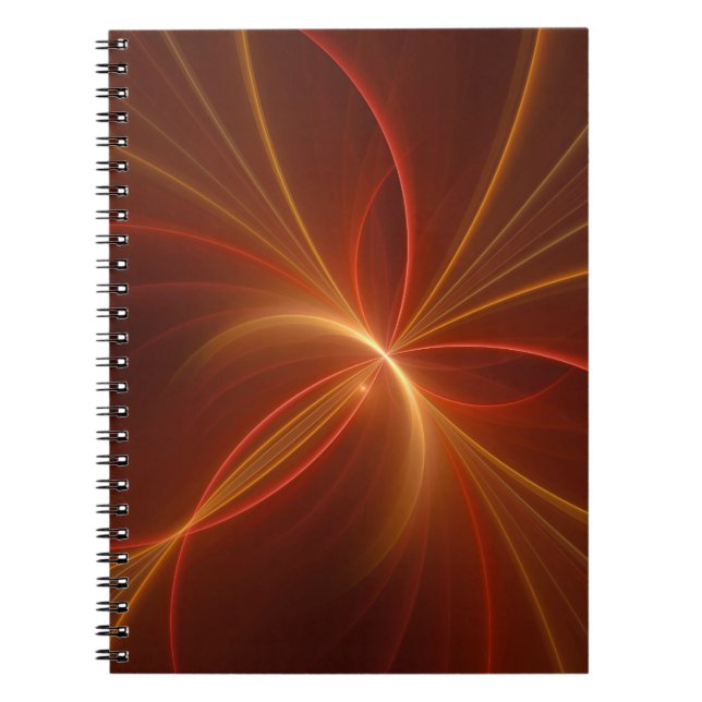 Mystical Abstract Fractal Art Modern Warm Colors Notebook (Front)